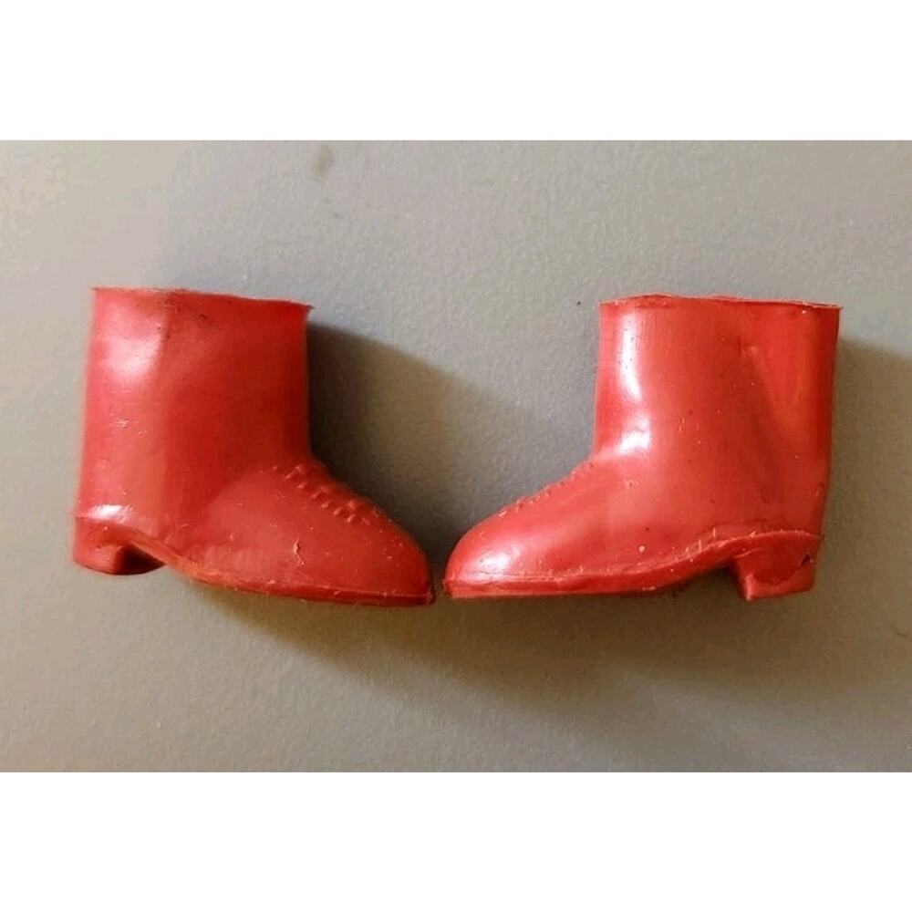 Vintage Barbie Redish Brown Squishy Rubber Boots